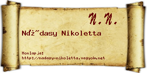 Nádasy Nikoletta névjegykártya