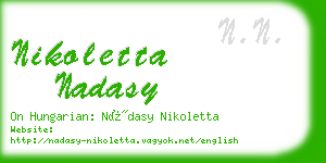 nikoletta nadasy business card